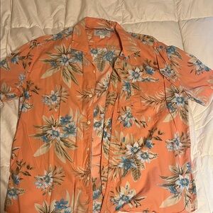 American Eagle Outfitters Orange Floral Shirt